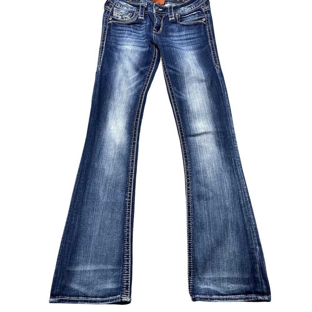 Rock Revival Beliss Boot Jeans Womens 27 Blue Med Wash Low Rise Bootcut 29x33